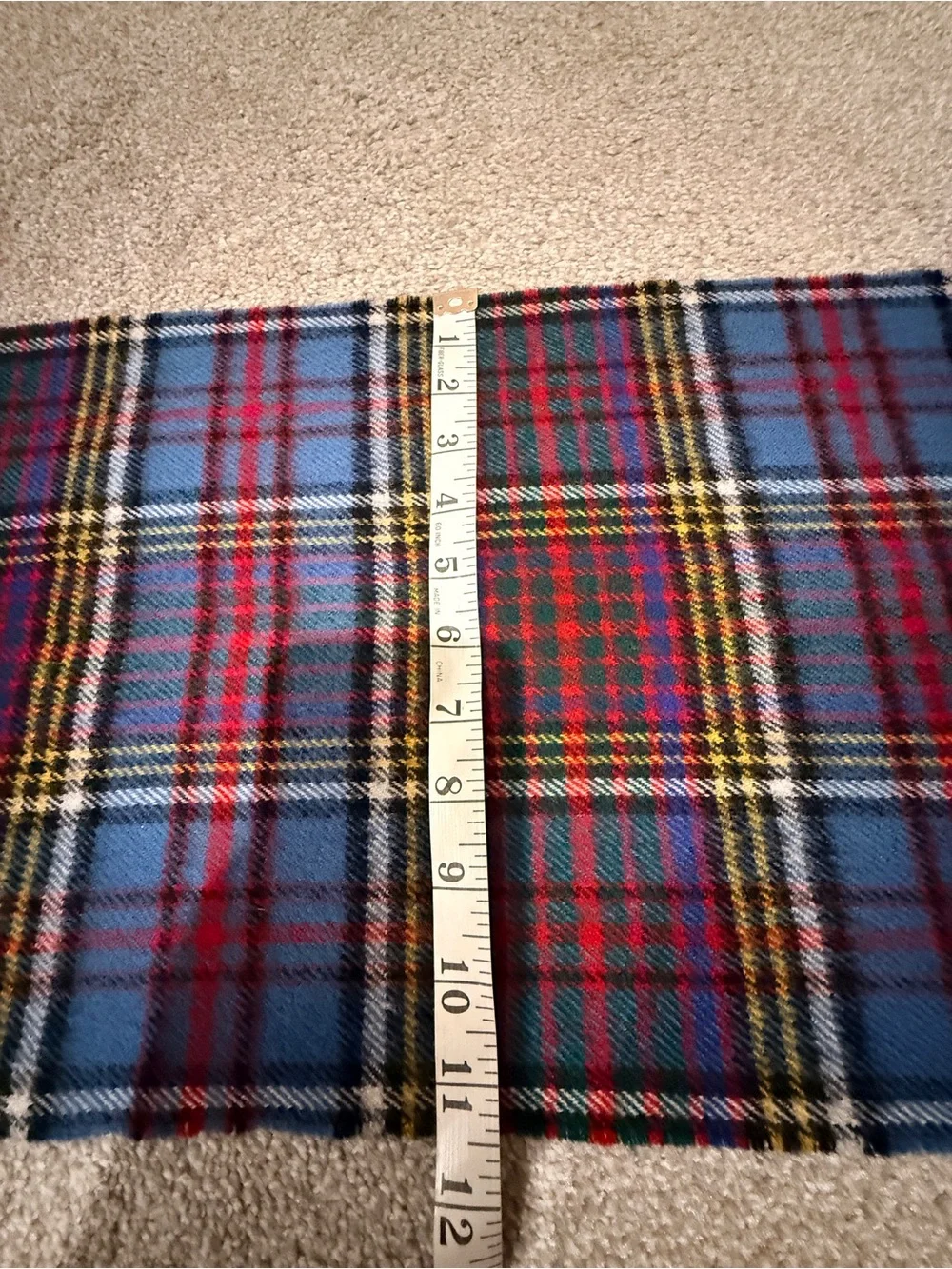 James Pringle Weavers Lambswool Scarf Made in Scotland Plaid Tartan Blue Purple
